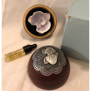 PartyLite Treasure Orb Black Orchid Rare Retired AT699 In Box